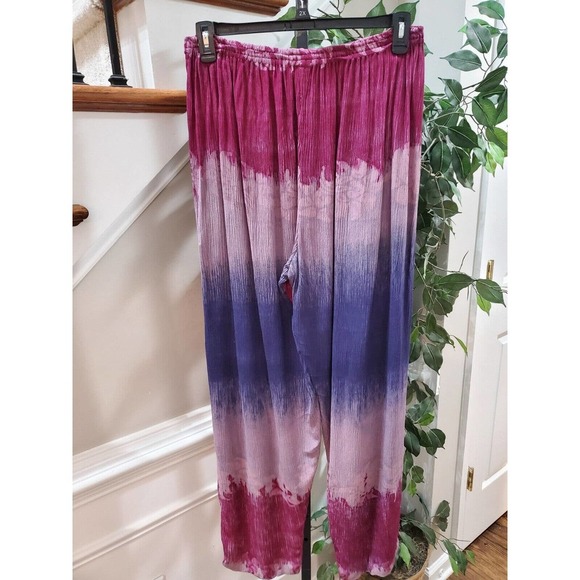 Mina Collection Womens Multicolor Tie Dye 100% Rayon Pull On Harem Pant M - Picture 7 of 13
